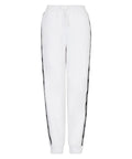 Pantaloni jogger in double jersey con tape logo e zip laterale