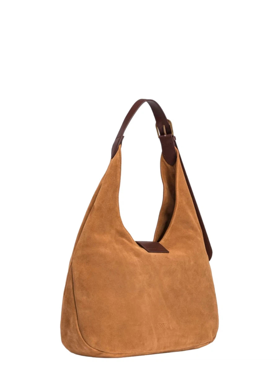 Mini Hobo Bag in Suede e Pelle-Pinko-Borse a spalla-Vittorio Citro Boutique