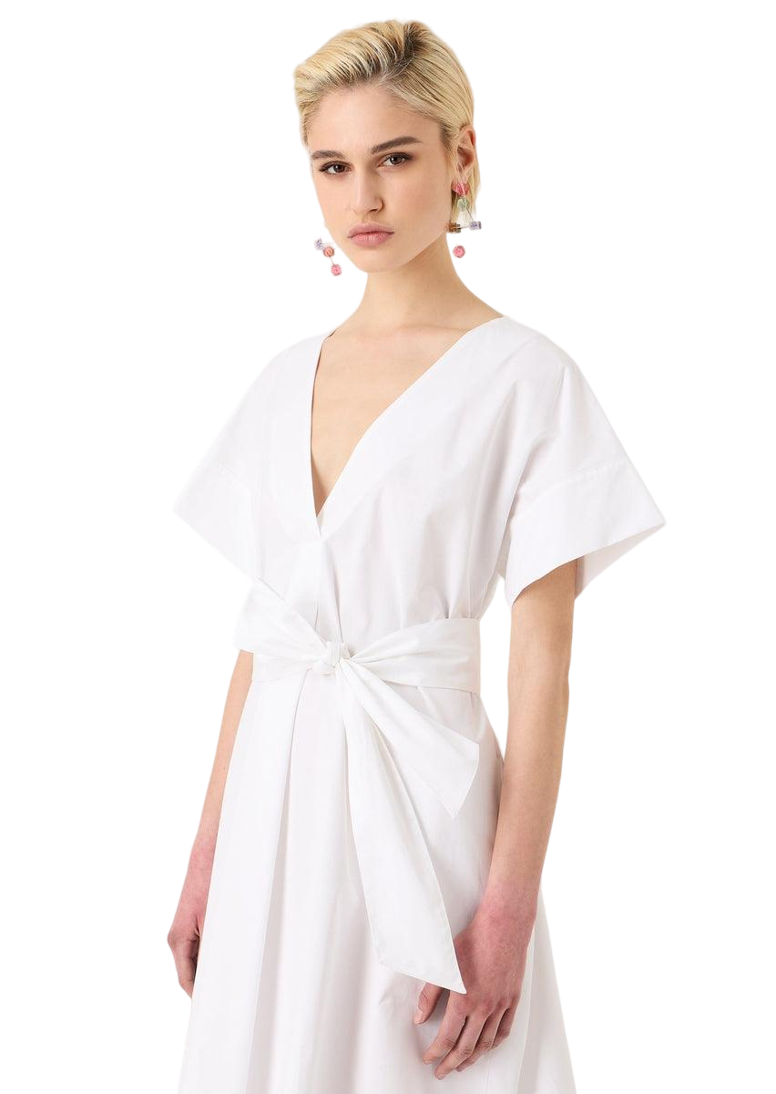 Abito in cotone sabbiato con fusciacca-Abiti-Emporio Armani-Vittorio Citro Boutique