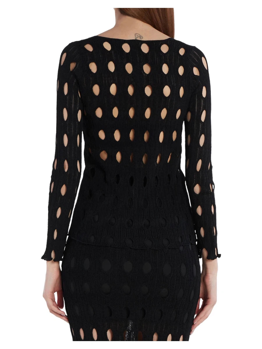 Cardigan in maglia traforata Havana-Maglieria-Pinko-Vittorio Citro Boutique