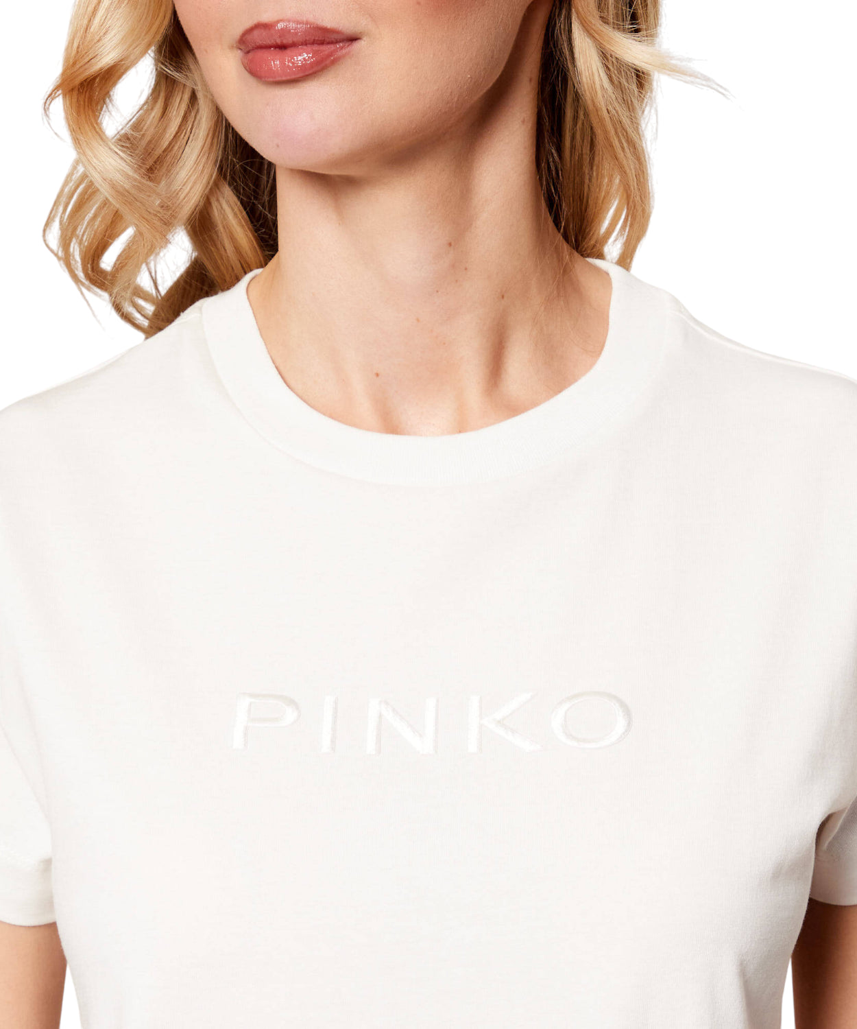 T-Shirt PINKO Start in cotone con logo ricamato
