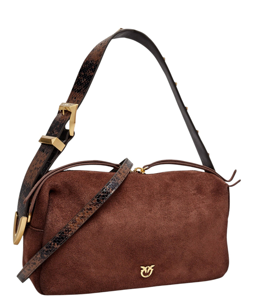 Bauletto Pinko en ante con bandolera pitonada