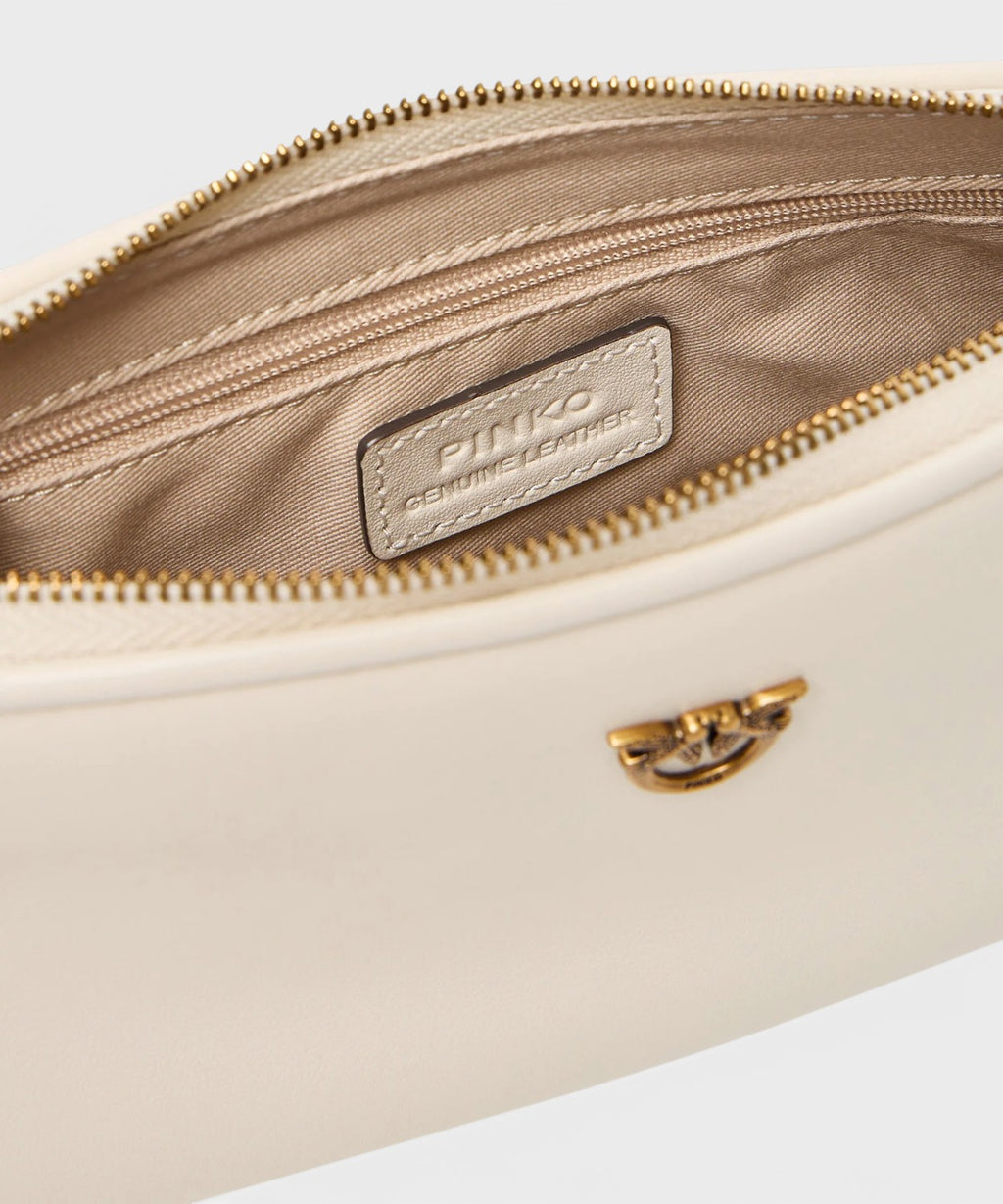 Borsa Pelle Pinko Half Moon con Logo Love Birds