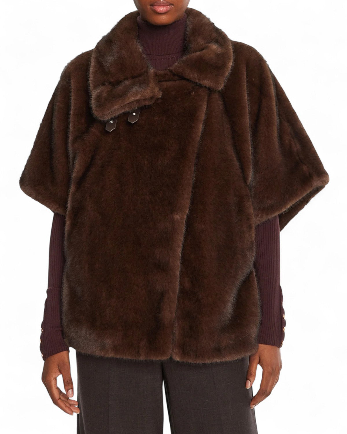 Simil Pelliccia con Collo Alto e Fibbie-Pinko-Pellicce e shearling-Vittorio Citro Boutique