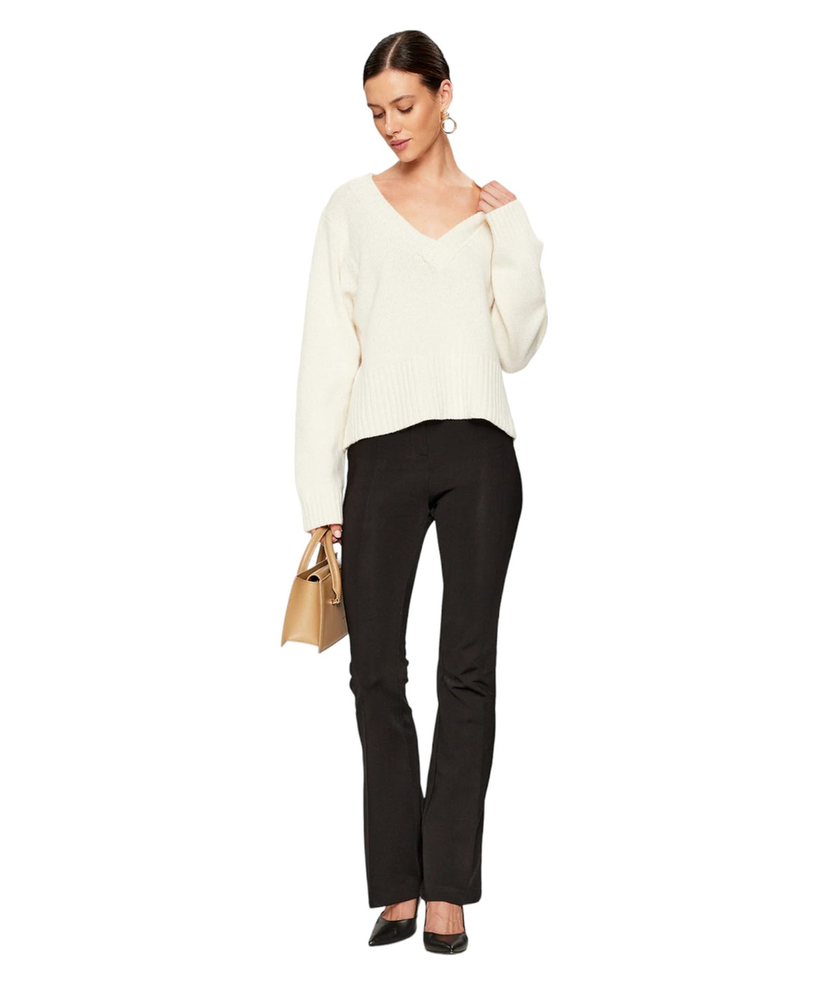 Maglione scollo a V salmone-Pinko-Maglieria-Vittorio Citro Boutique