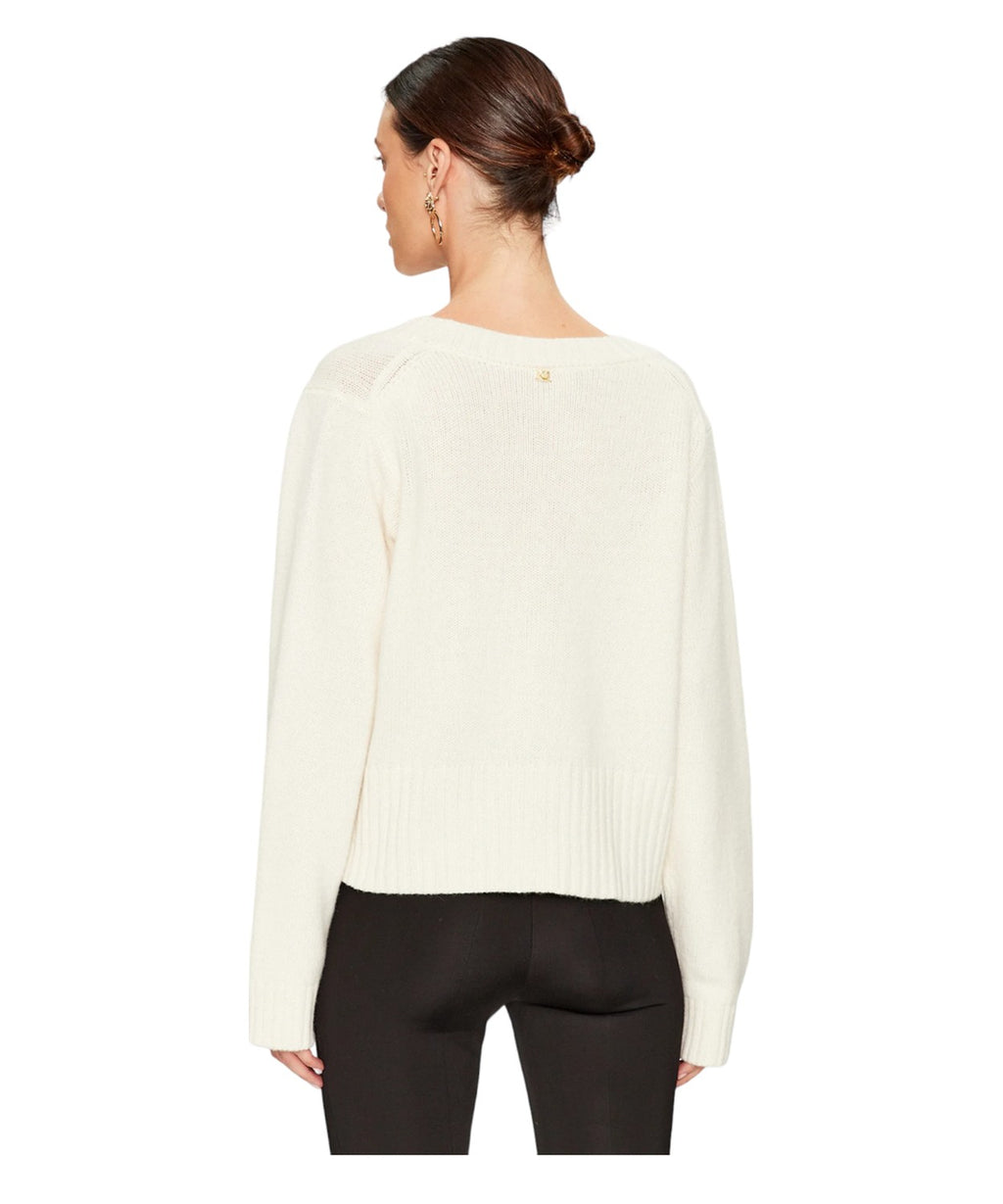 Maglione scollo a V salmone-Pinko-Maglieria-Vittorio Citro Boutique