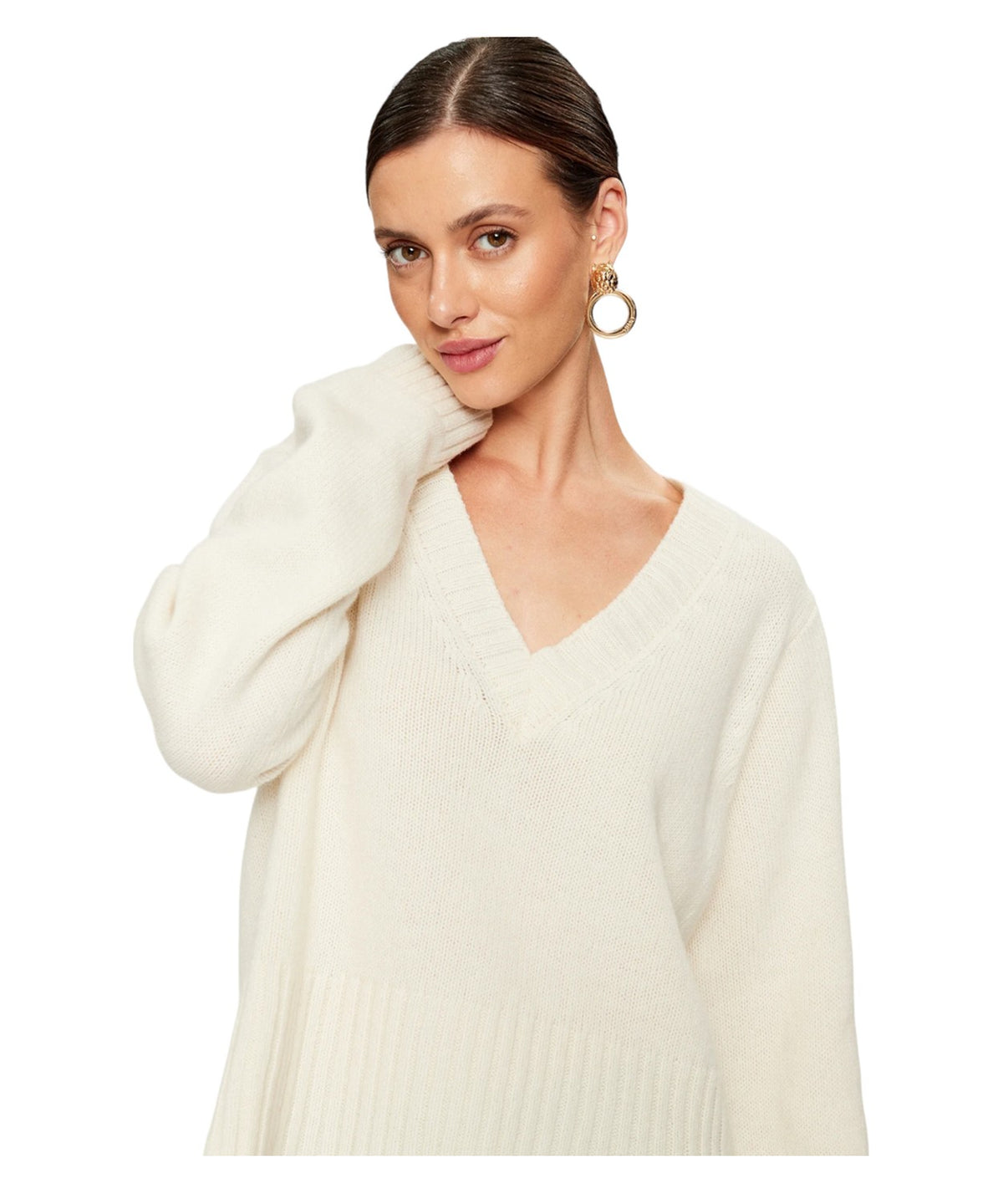 Maglione scollo a V salmone-Pinko-Maglieria-Vittorio Citro Boutique