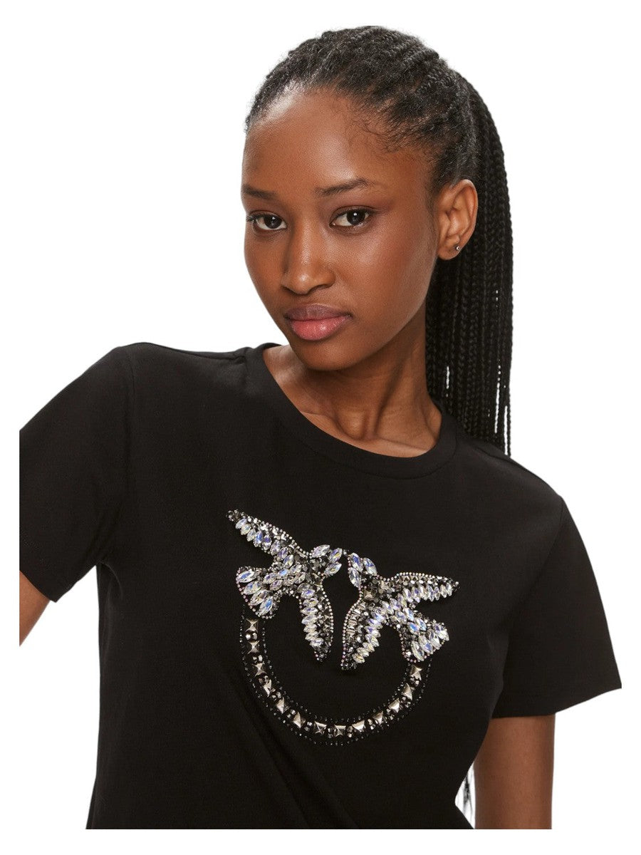 T-shirt quentin logo ricamato-Pinko-T-shirt-Vittorio Citro Boutique