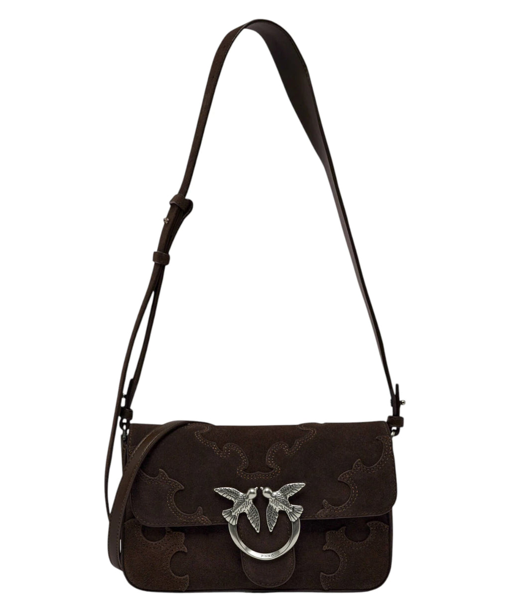 PINKO Schultertasche aus Wildleder mit Intarsie