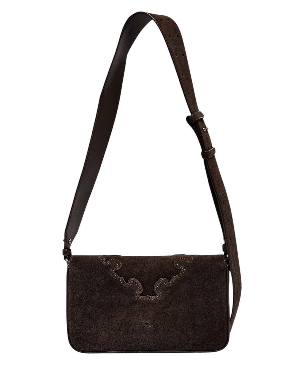 PINKO Schultertasche aus Wildleder mit Intarsie