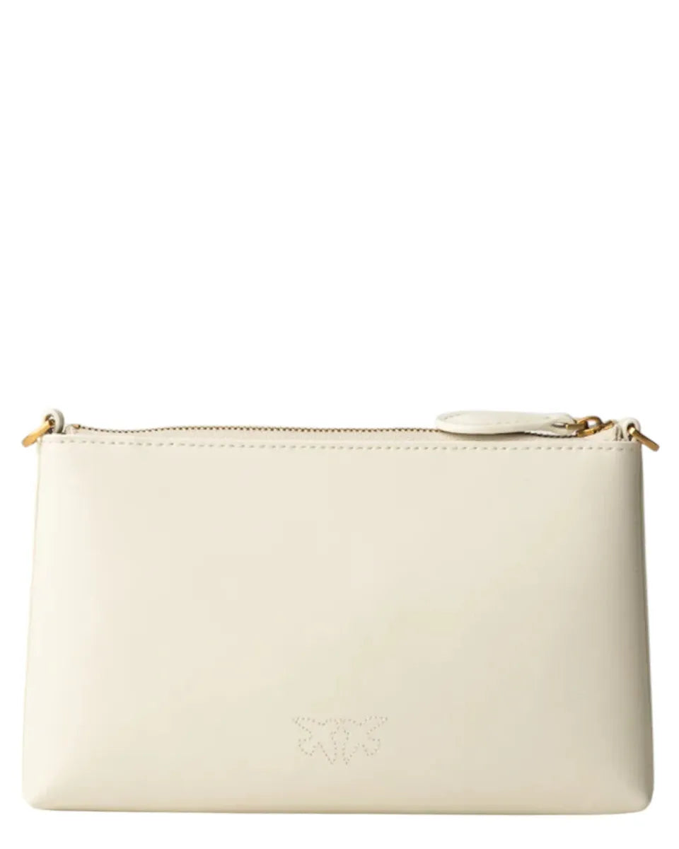 Borsa a Tracolla Piatta in Pelle con Logo Love Birds-Pinko-Pochette-Vittorio Citro Boutique