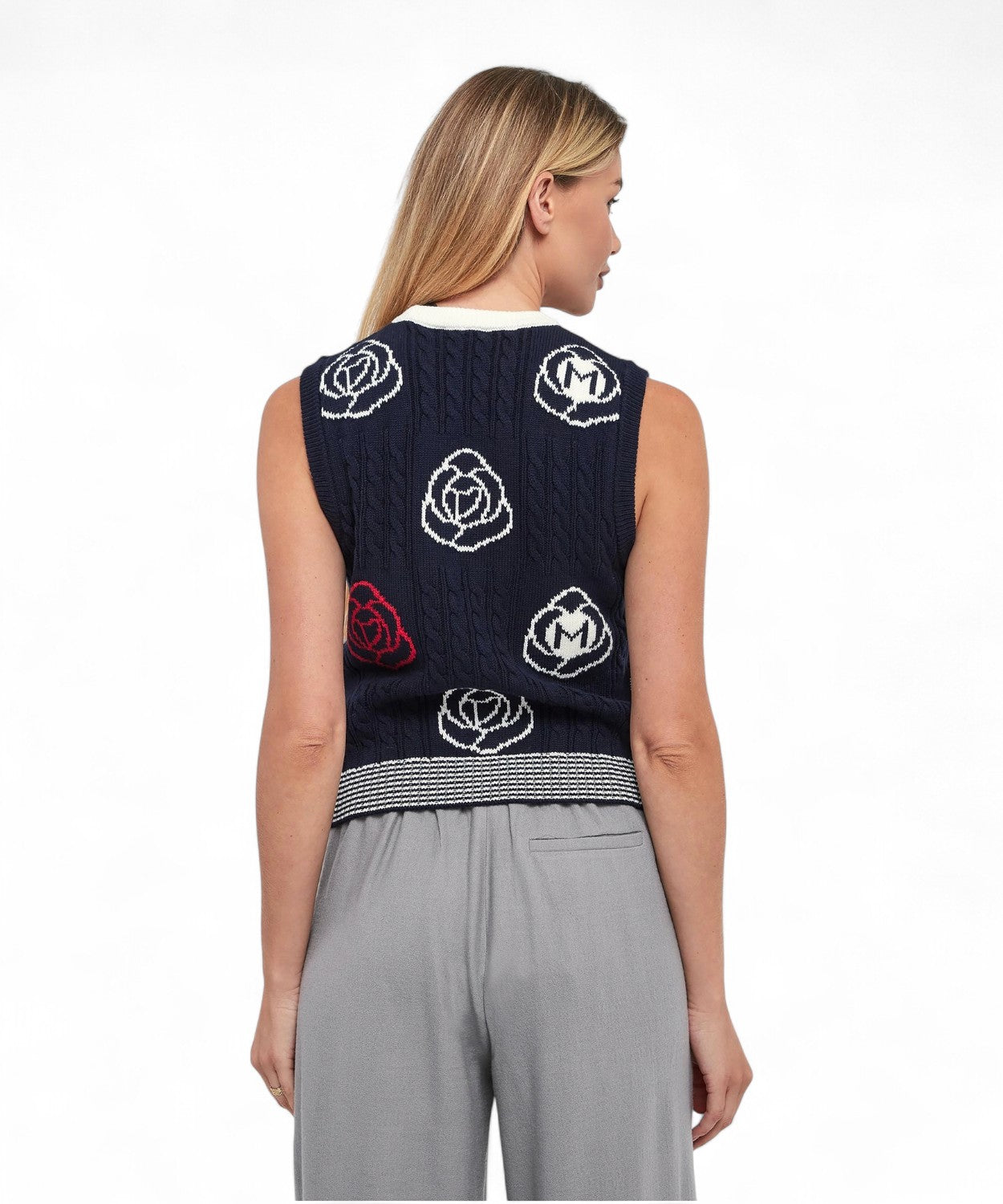 Smanicato Didimo in maglia di lana e cotone-Marella-Gilet-Vittorio Citro Boutique