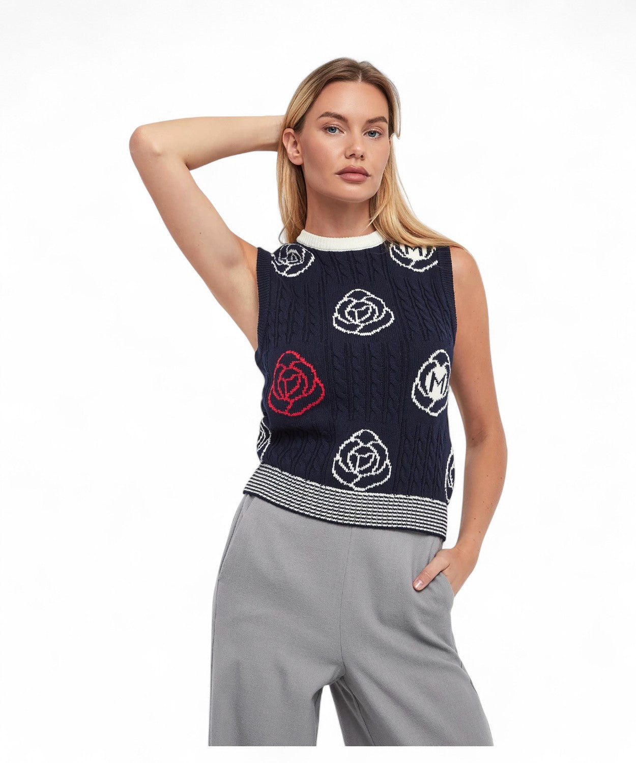 Smanicato Didimo in maglia di lana e cotone-Marella-Gilet-Vittorio Citro Boutique