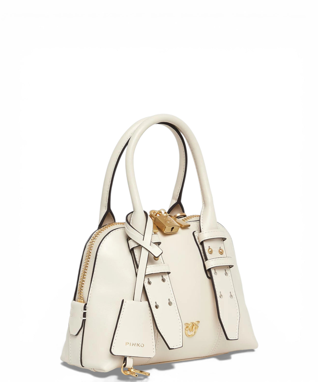 Borsa Bowling Pinko Zip Mini in Pelle