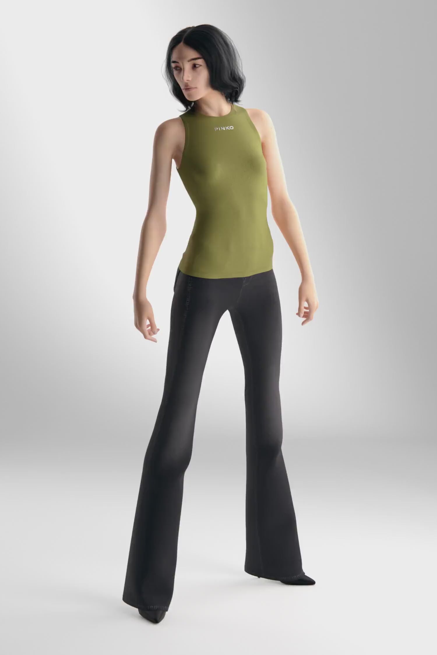 Débardeur à chemise à côte avec logo