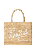 Vanity rafia Borsa a spalla con ricamo frontale bianco-Mc2 Saint Barth-Borse a spalla-Vittorio Citro Boutique