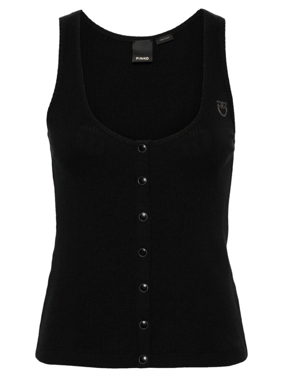 Canotta Dogville a Costine con Bottoni-Top-Pinko-Vittorio Citro Boutique