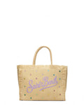 Borsa Colette in Rafia Intrecciata con Strass Multicolore-Mc2 Saint Barth-Borse a mano-Vittorio Citro Boutique
