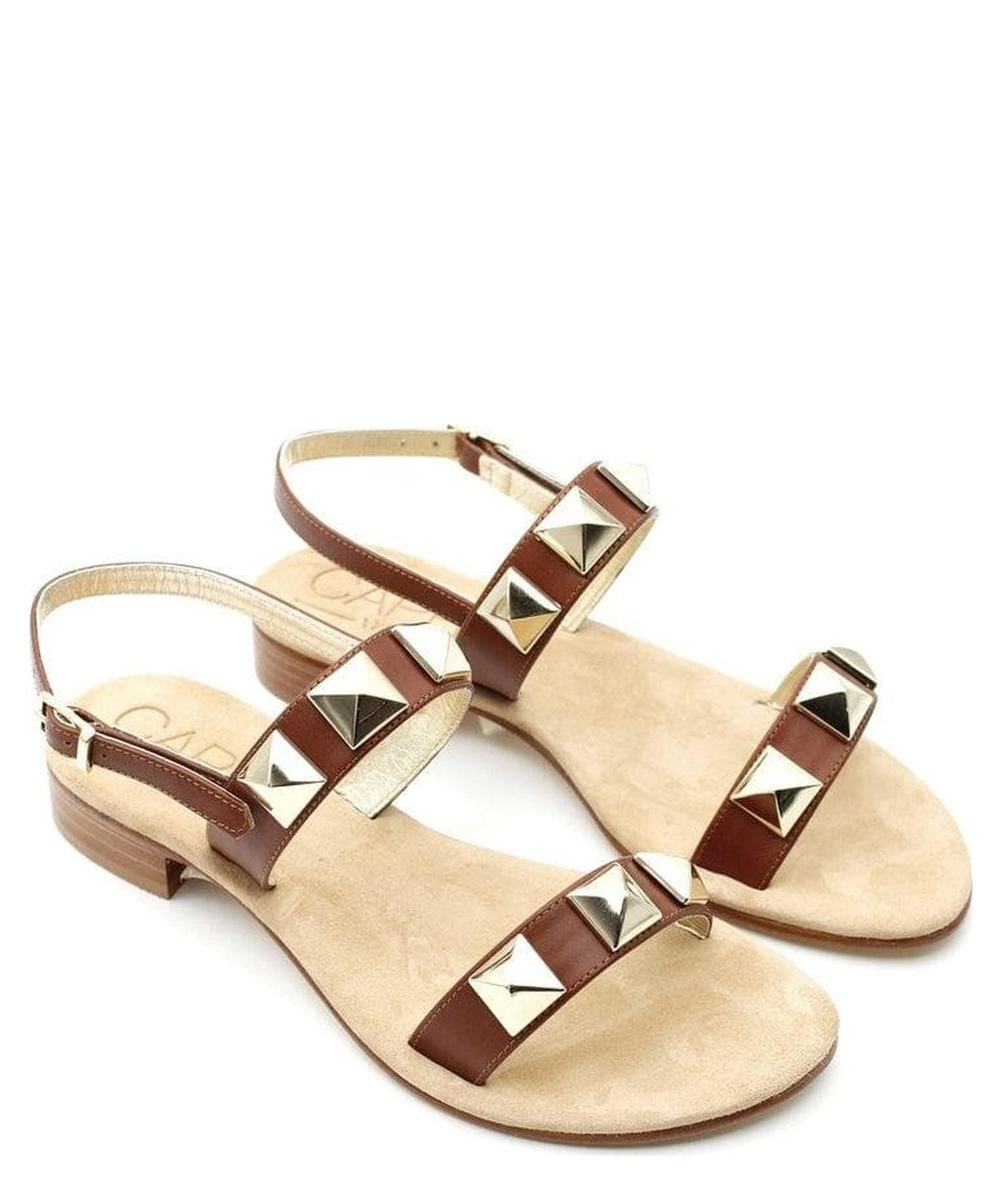 Sandali capri doppi fascia con borchie 4