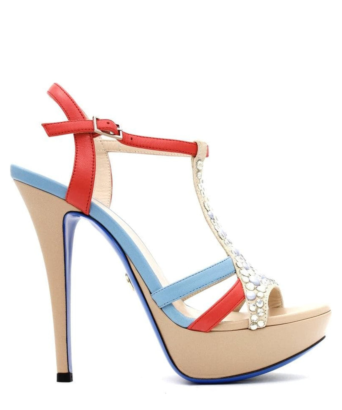 Sandalo Multicolor in Pelle  con Zirconi 1