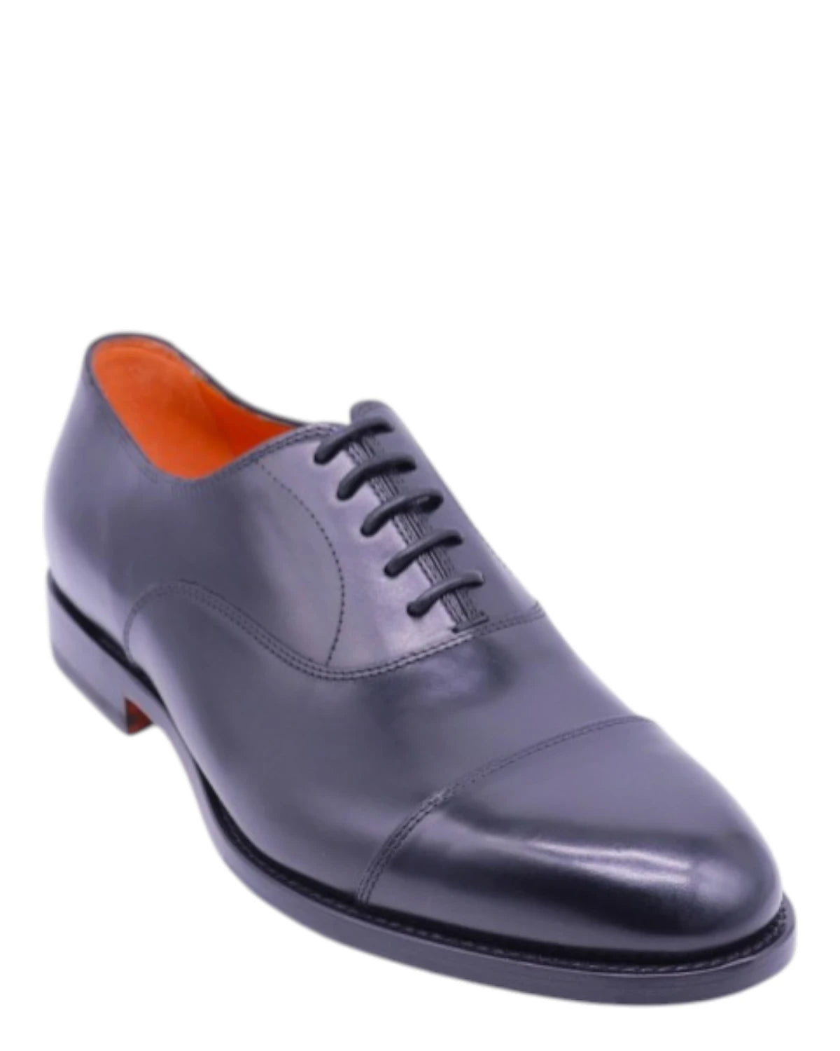 Scarpe Oxford Santoni Uomo Blu in Pelle Spazzolata