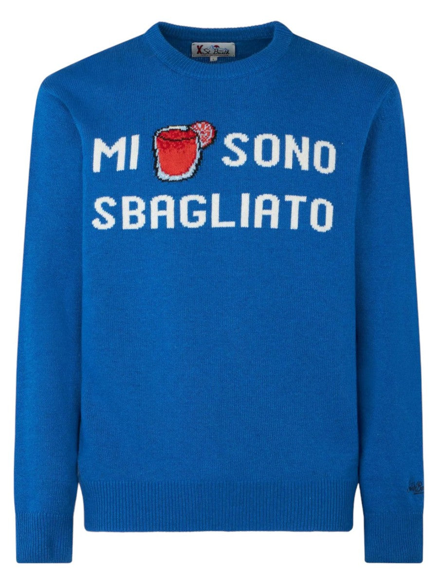 Maglia girocollo con stampa jacquard Mi sono sbagliato-Mc2 Saint Barth-Maglieria-Vittorio Citro Boutique