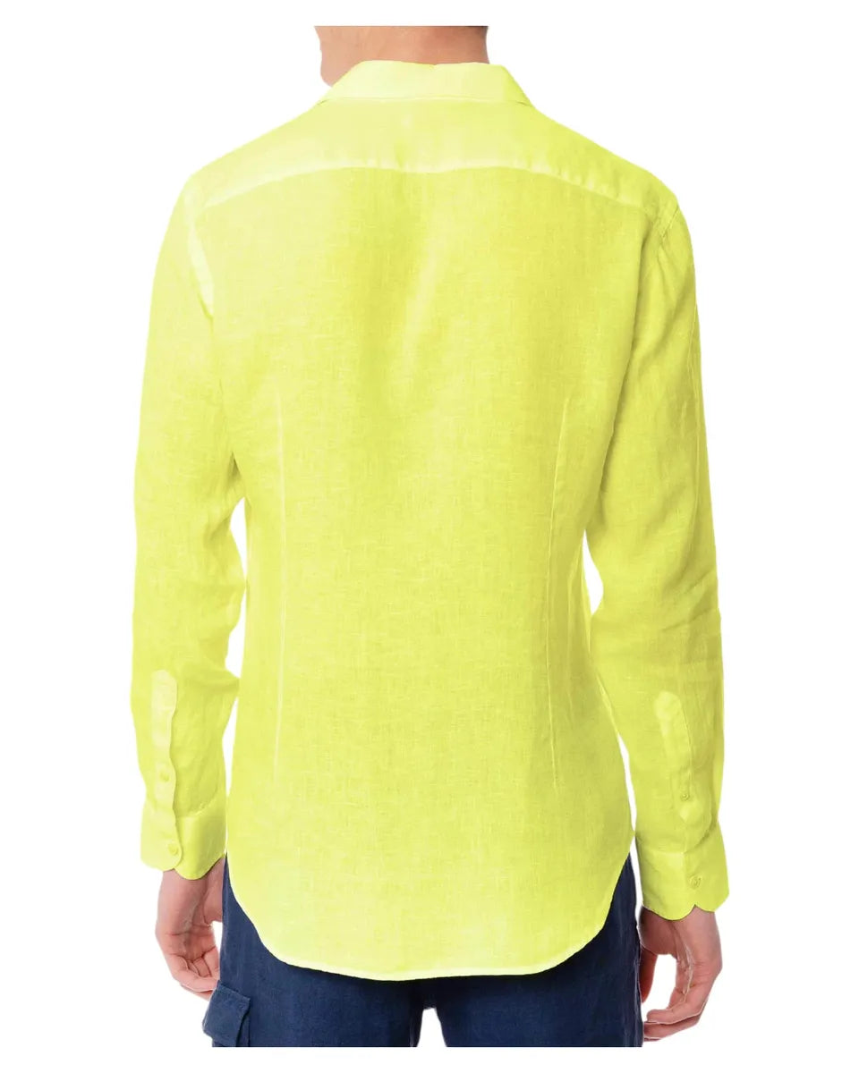 Camicia Uomo Pamplona in Lino Giallo Fluo-Camicie-Mc2 Saint Barth-Vittorio Citro Boutique