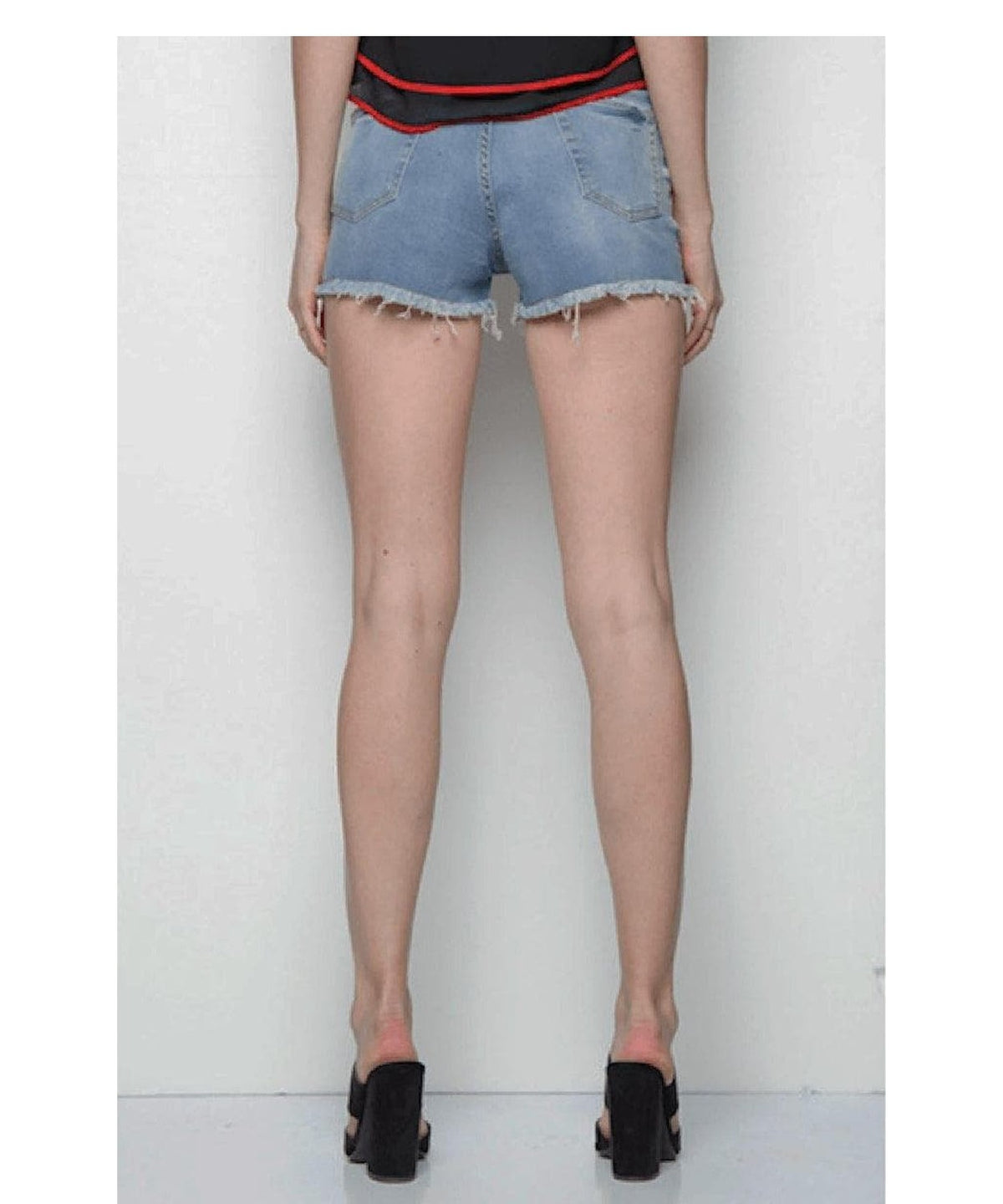 Pantaloncino in denim con strass 2
