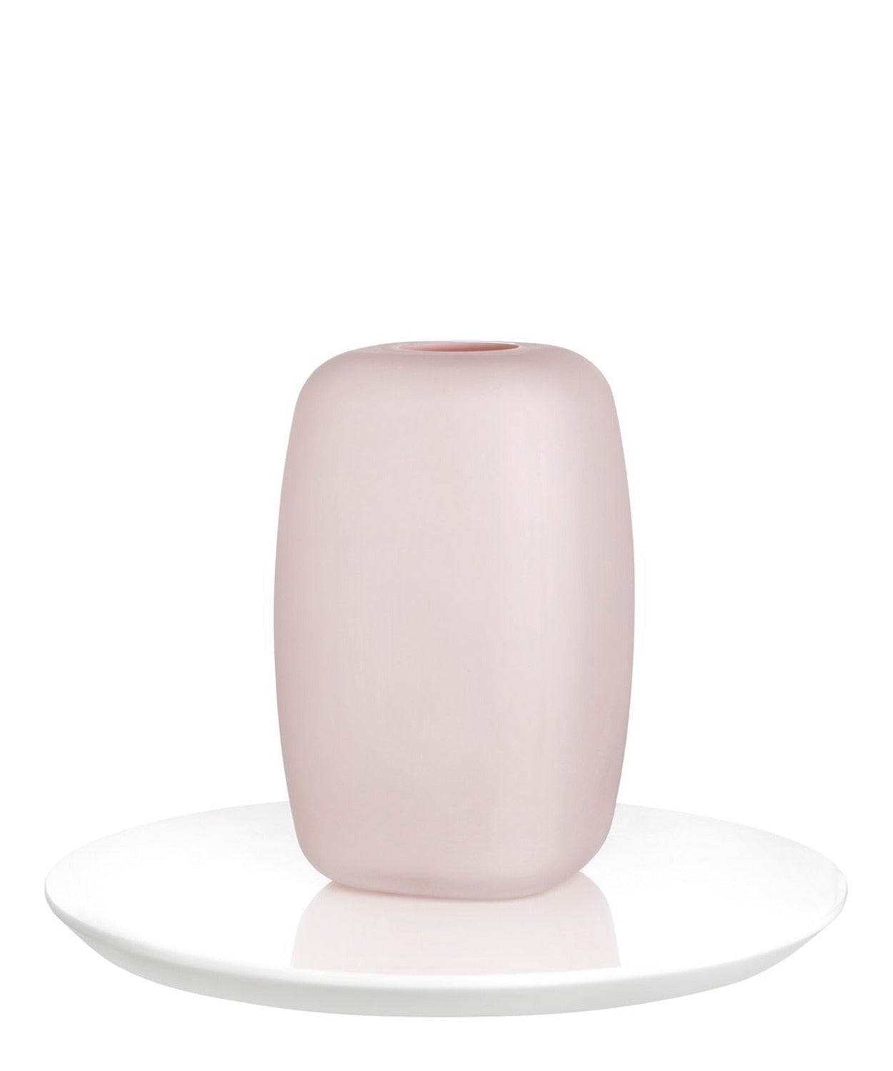 Vaso Sweets piccolo rosa opalino con base bianca NUDE in cristallo senza piombo