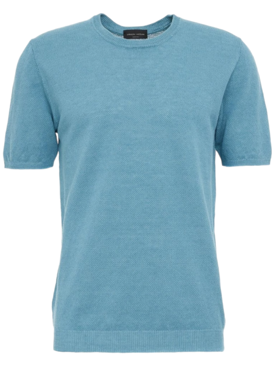 Girocollo in punto piquet-T-shirt-Roberto Collina-Vittorio Citro Boutique