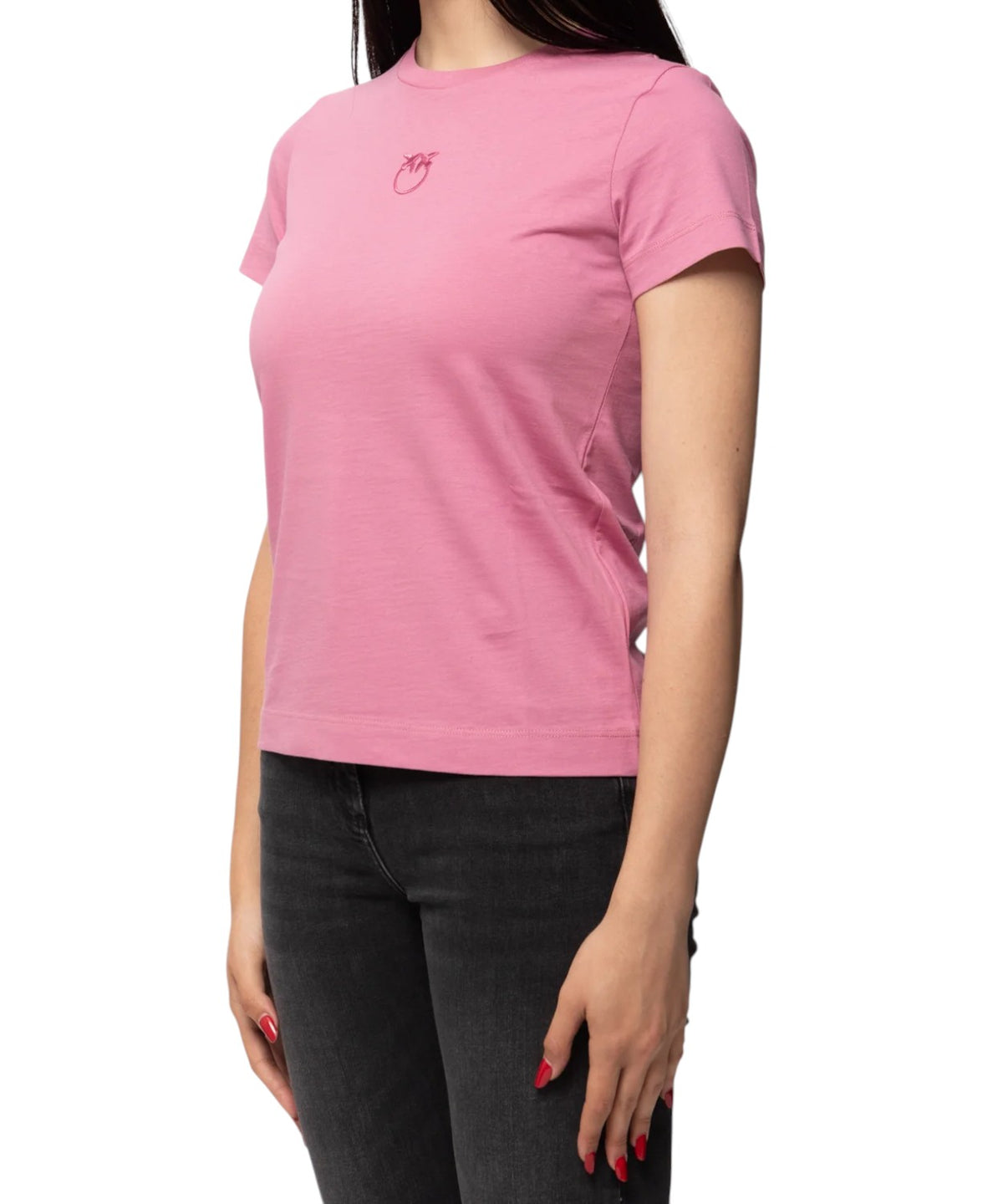 T-shirt PINKO Basico i bomuld med broderet logo