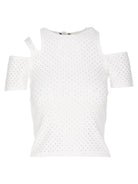 T-Shirt con Strass e Cut Out-Liu-Jo-T-shirt-Vittorio Citro Boutique