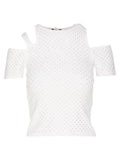 T-Shirt con Strass e Cut Out-Liu-Jo-T-shirt-Vittorio Citro Boutique