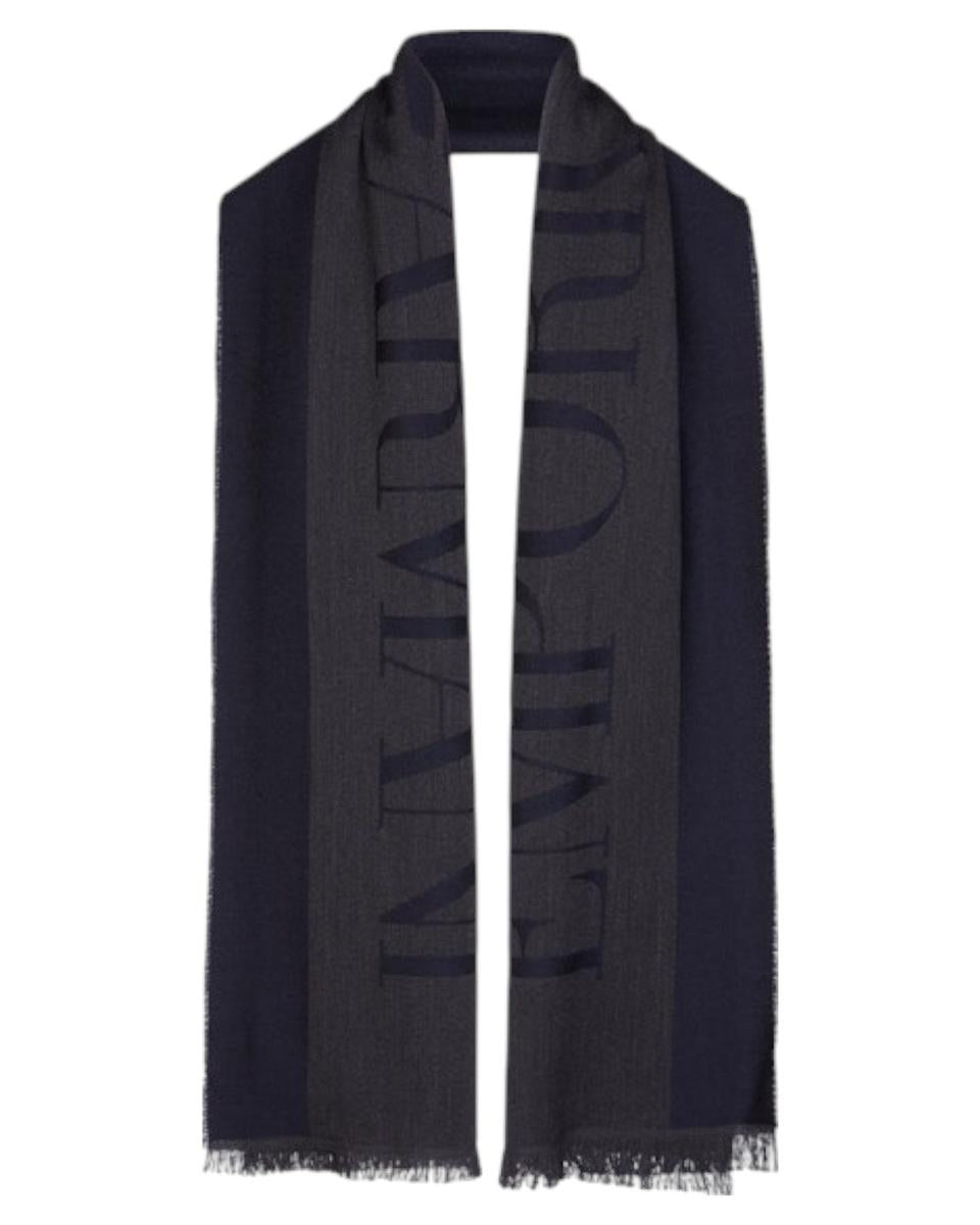 Sciarpa in Lana con Logo Jacquard-Emporio Armani-Sciarpe & stole-Vittorio Citro Boutique