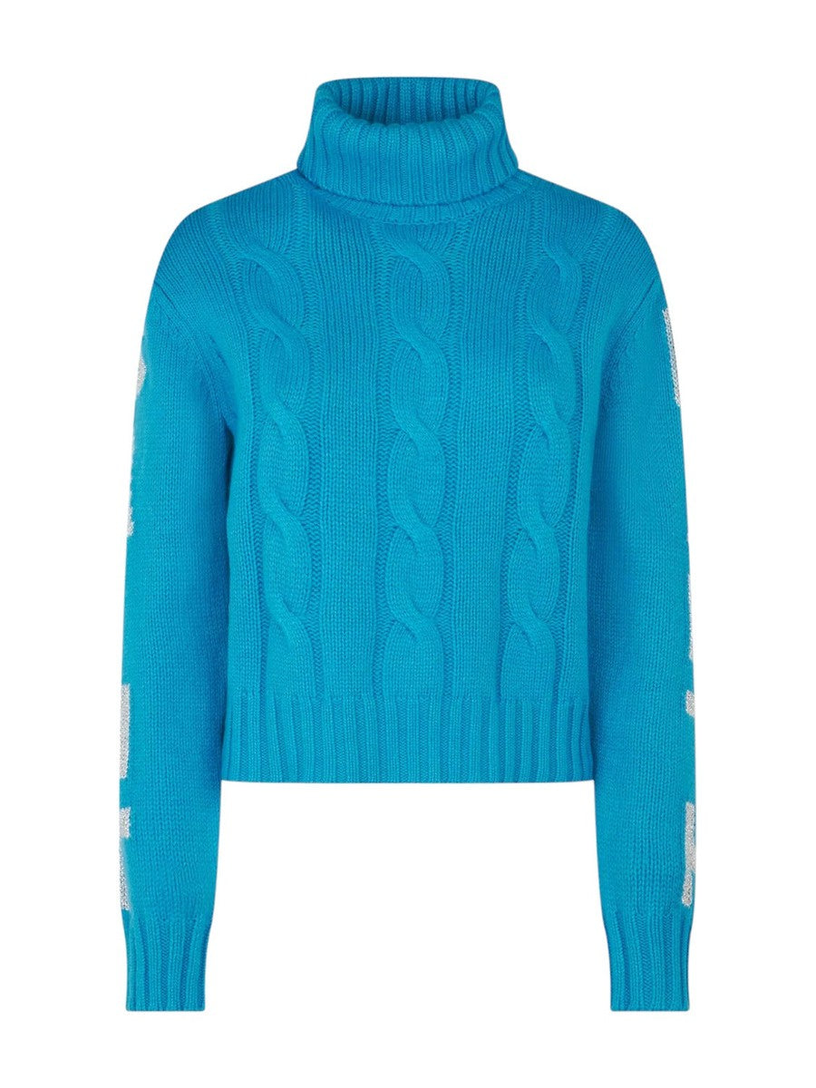 Maglia intrecciata a collo alto con stampa jacquard Saint Barth-Mc2 Saint Barth-Maglieria-Vittorio Citro Boutique