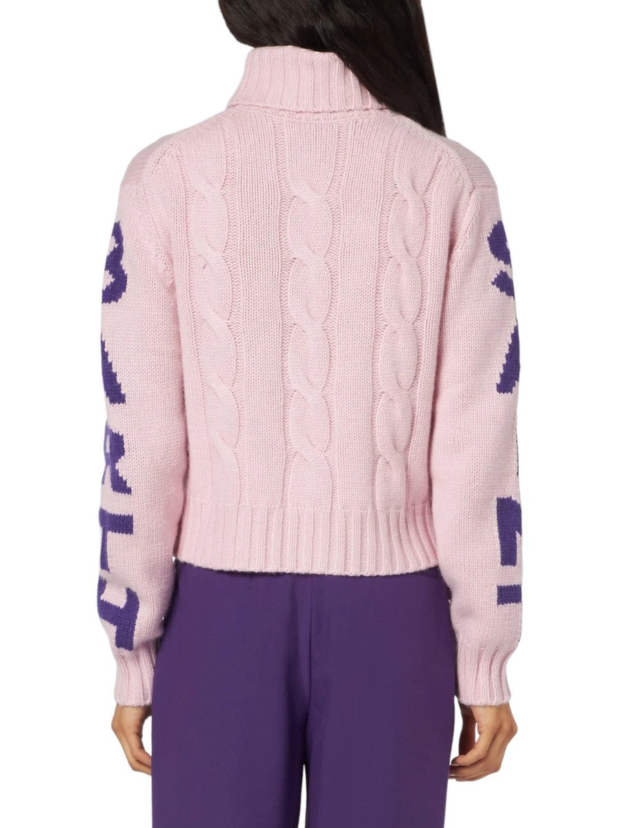 Maglia intrecciata a collo alto con stampa jacquard Saint Barth-Mc2 Saint Barth-Maglieria-Vittorio Citro Boutique