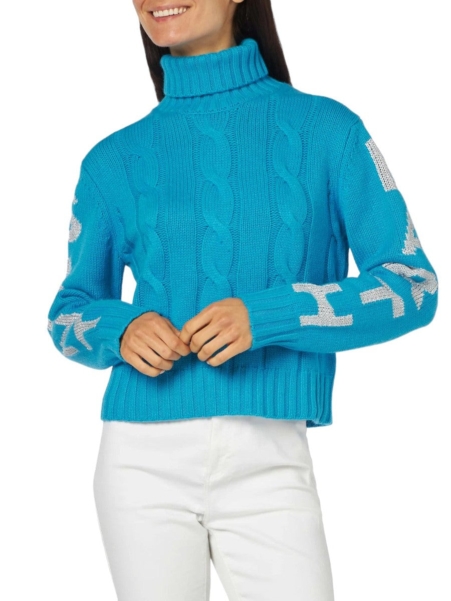 Maglia intrecciata a collo alto con stampa jacquard Saint Barth-Mc2 Saint Barth-Maglieria-Vittorio Citro Boutique