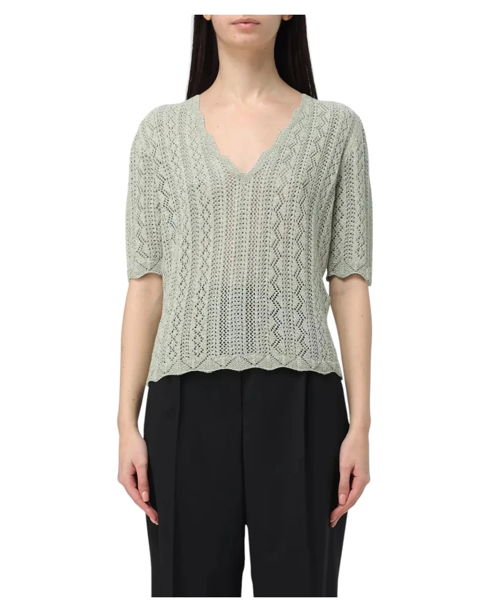 Maglia in lurex con lavorazione geometrica-Twinset-Maglieria-Vittorio Citro Boutique