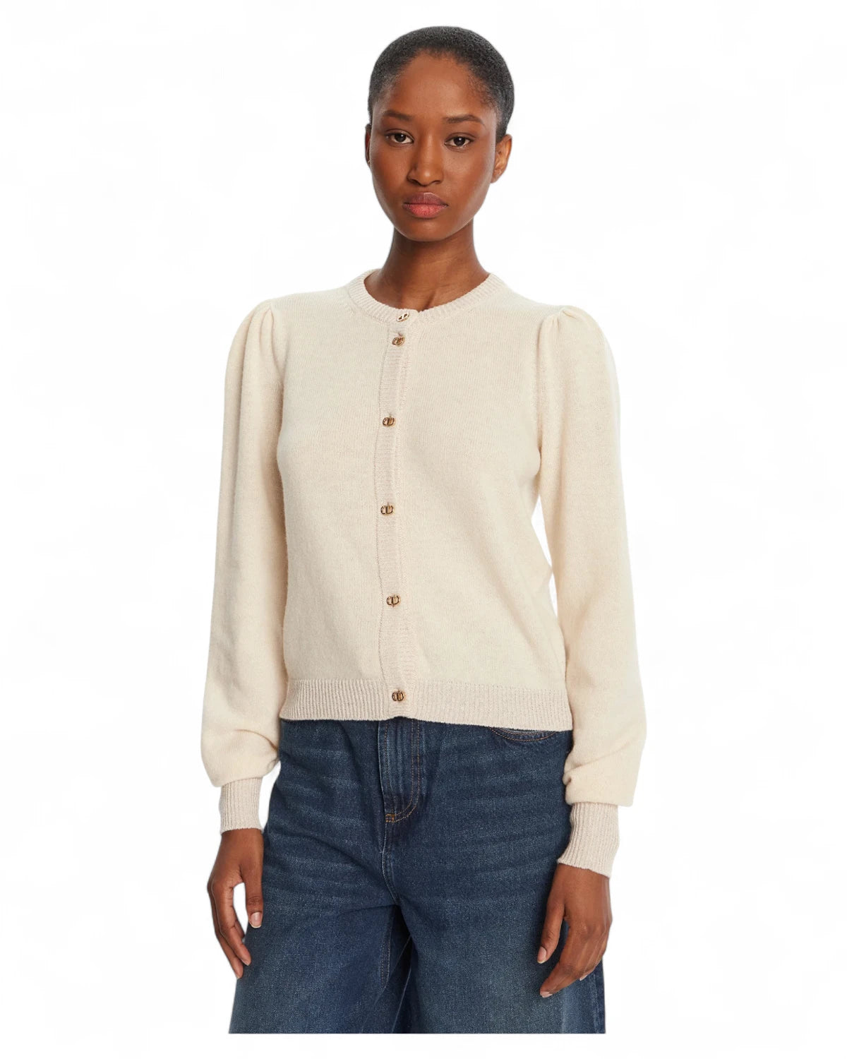 Cardigan Beige in Lana e Cashmere-Twinset-Maglieria-Vittorio Citro Boutique