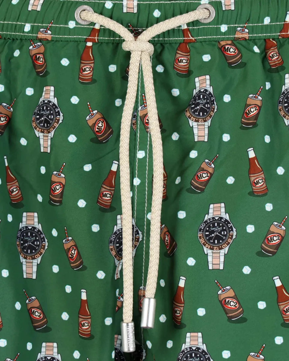 Costume Mare Uomo Beer O’Clock Verde in Tessuto-Mc2 Saint Barth-Costumi da bagno-Vittorio Citro Boutique
