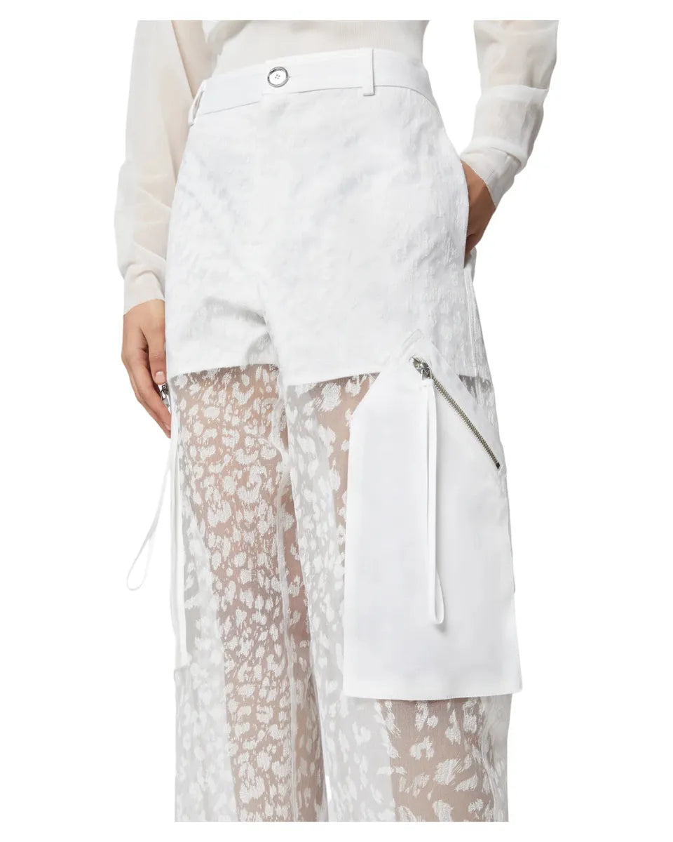 Pantaloni cargo in georgette con fodera e maxi tasche-Pinko-Pantaloni-Vittorio Citro Boutique