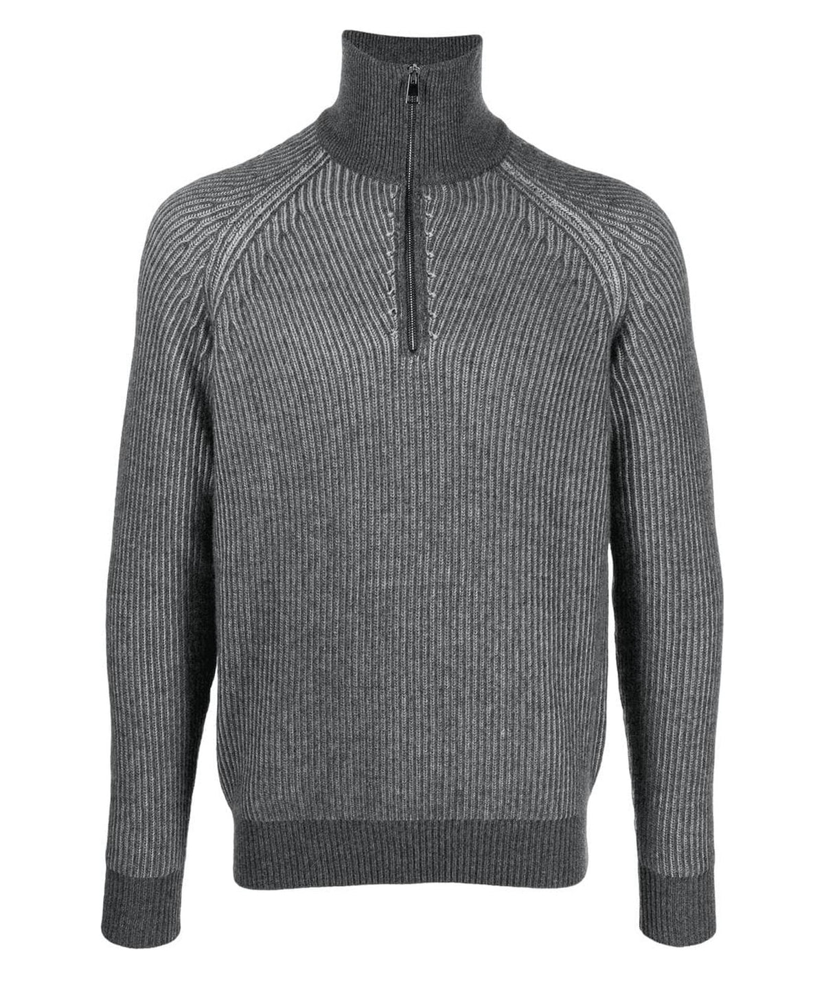 Maglia con mezza zip in maglia a costine - Vittorio Citro Boutique