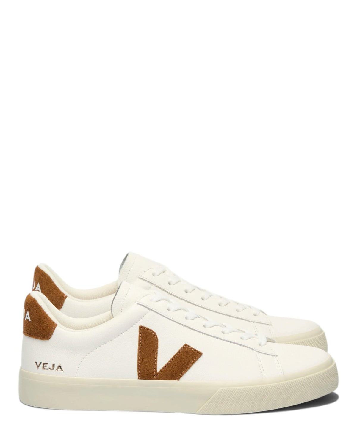 VEJA Campo Leder-Sneaker in Weiß und Cognac