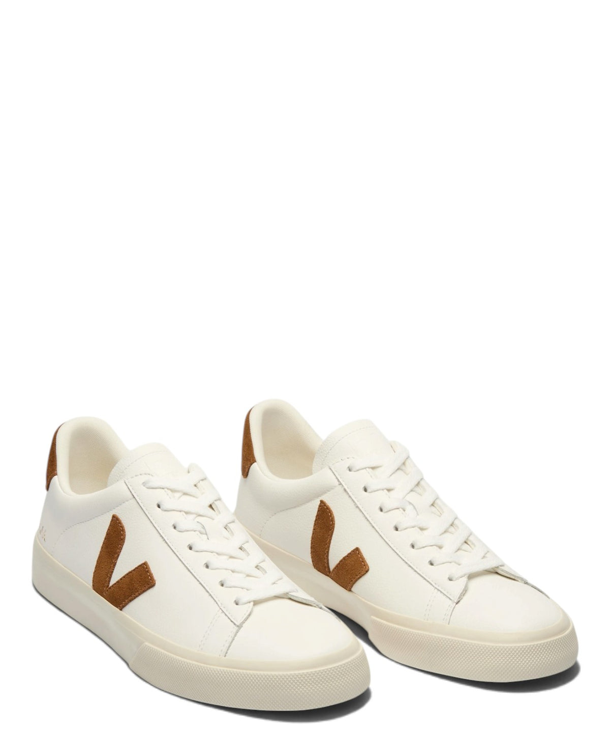 VEJA Campo Leder-Sneaker in Weiß und Cognac