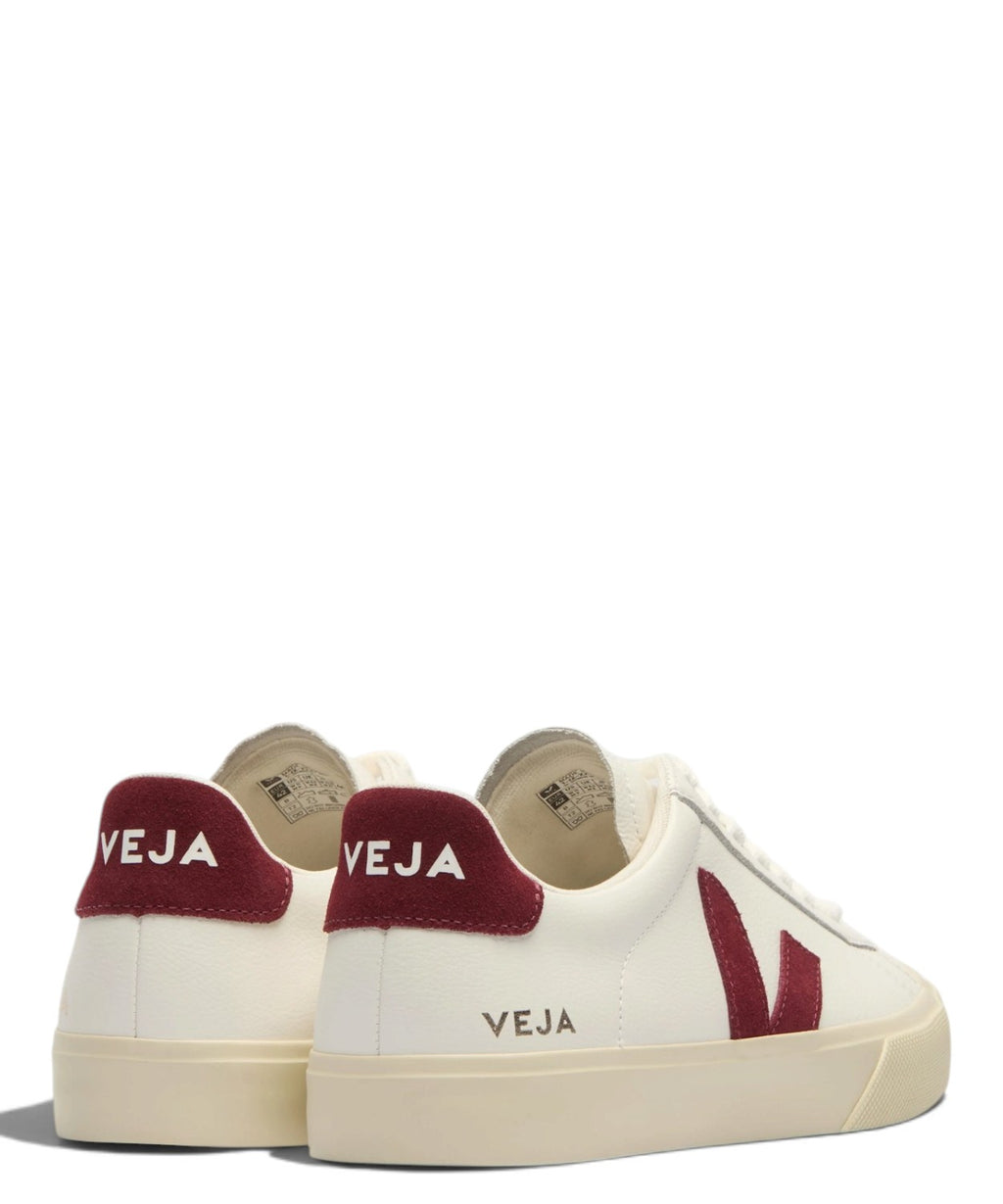 VEJA Campo Sneaker aus Leder in Weiß/Grenat