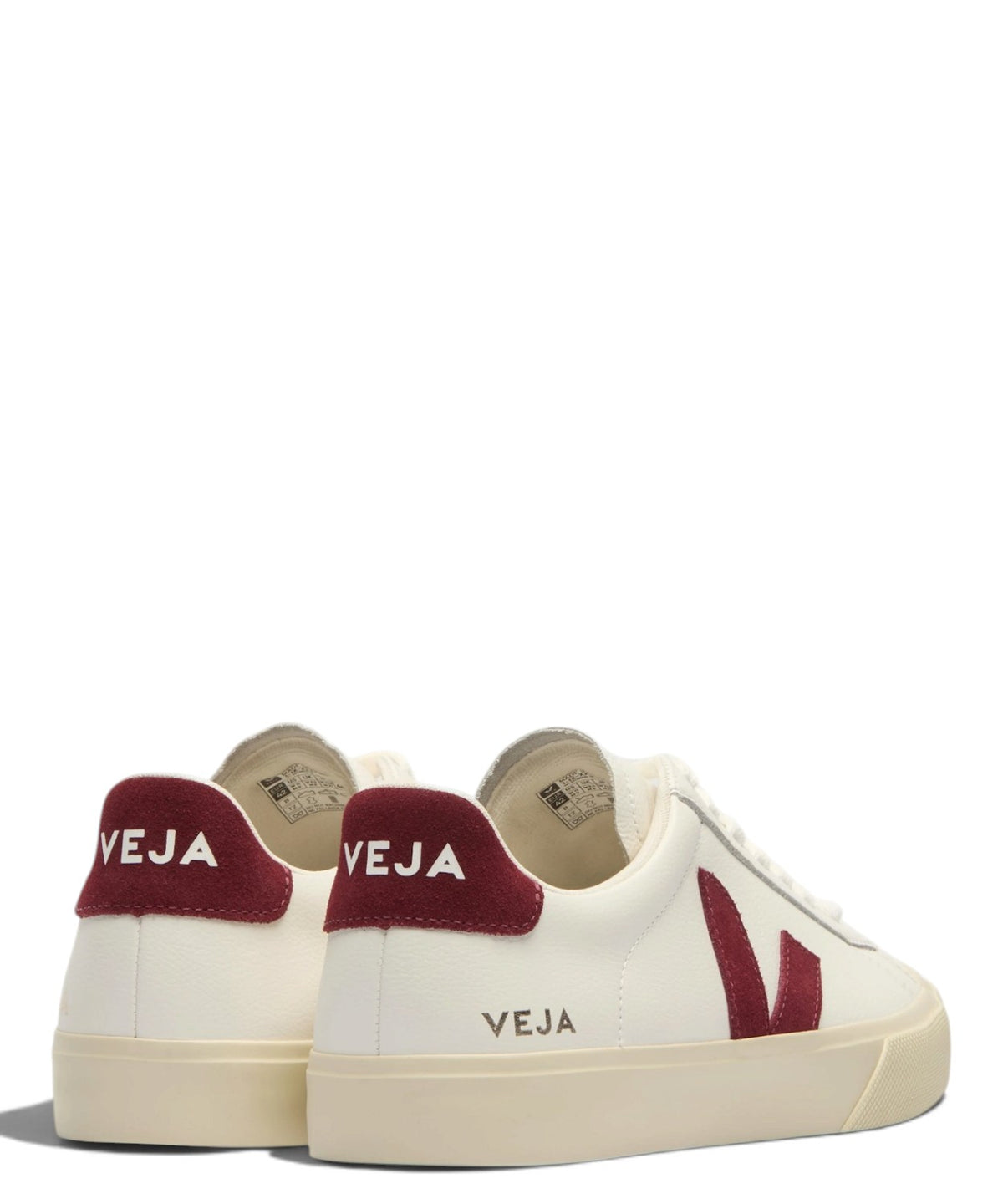 VEJA Campo Sneaker aus Leder in Weiß/Grenat