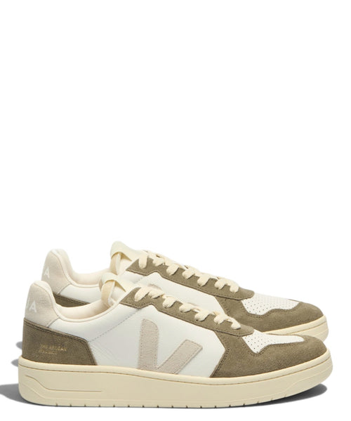 VEJA V-82 Grained Leather White Natural Kaki
