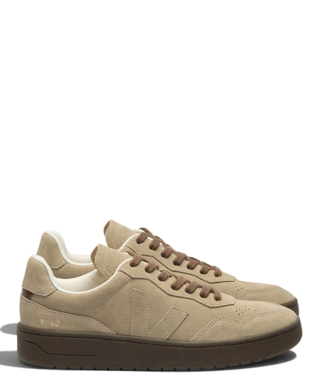 VEJA V-90 Suede Taupe Eagle Sneaker aus Veloursleder