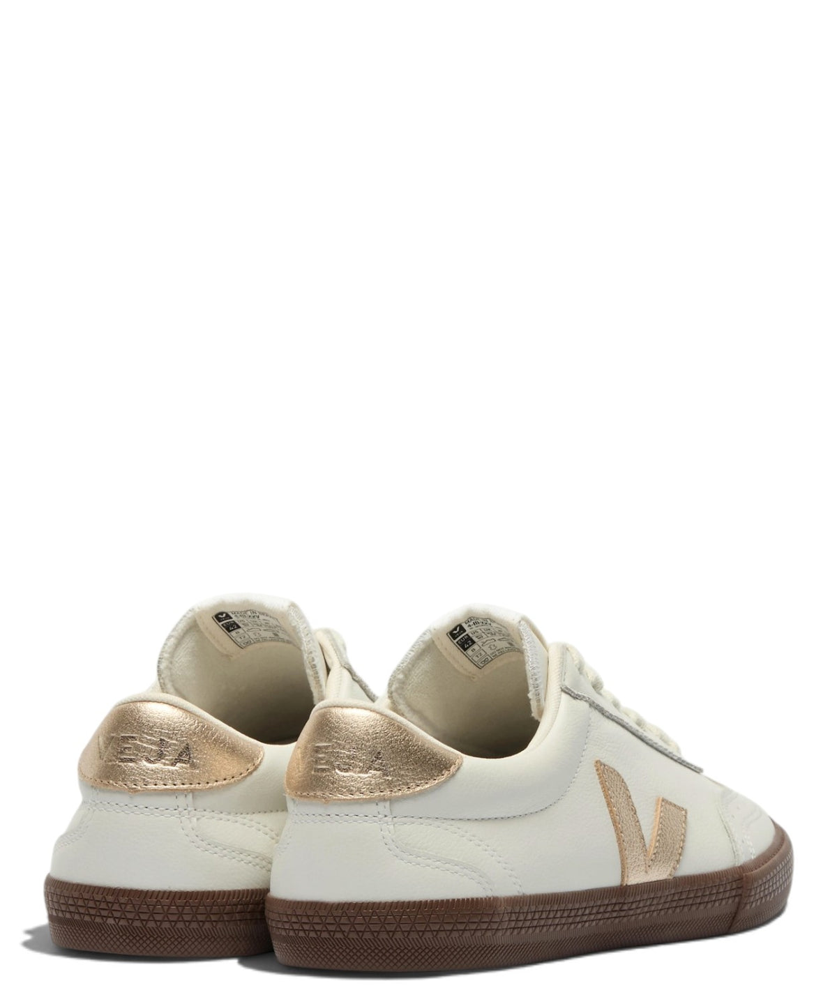 VEJA Volley Leather White Platine Bark Sneaker in Pelle