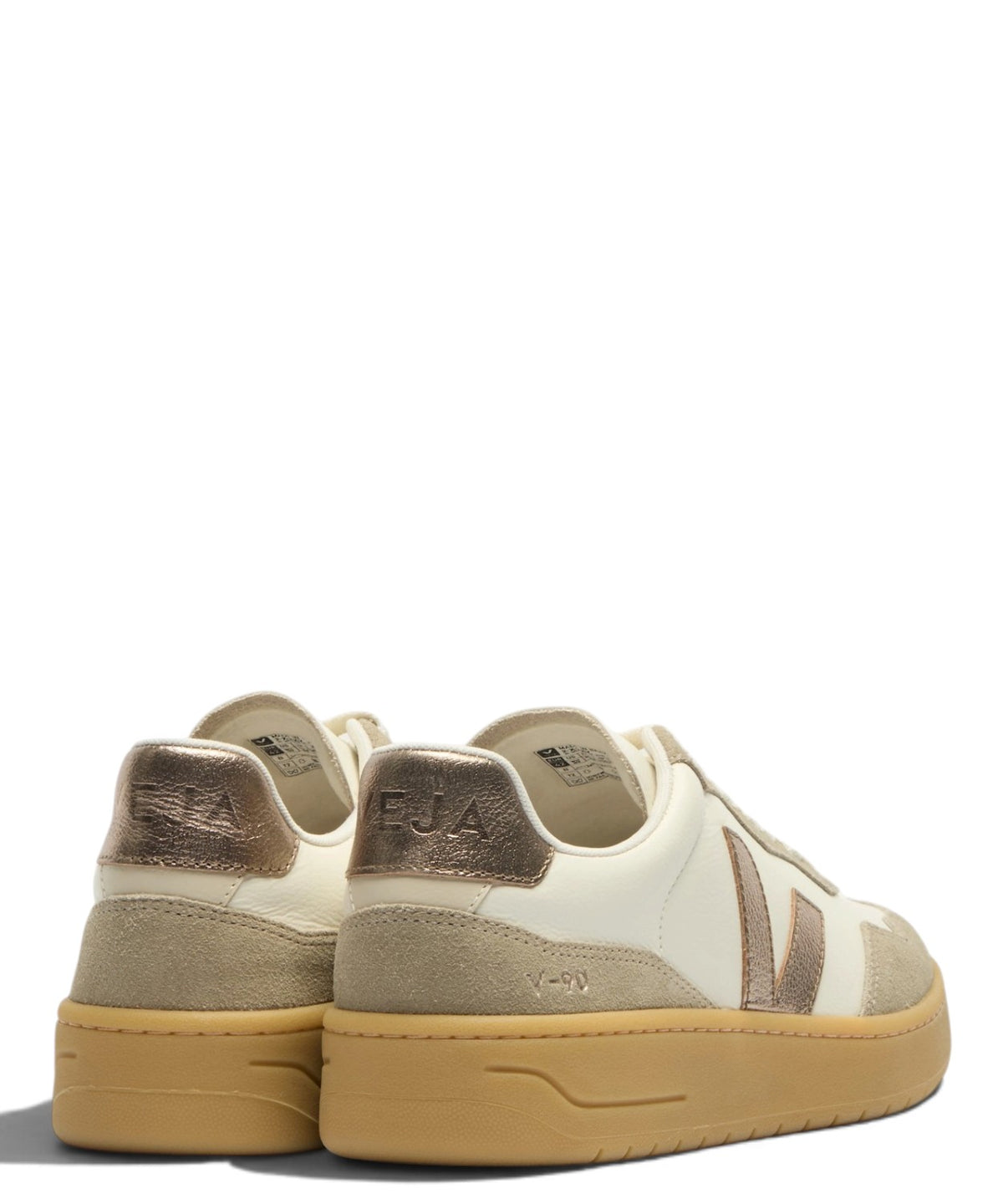 Zapatillas VEJA V-90 de piel color bronce puro en piel